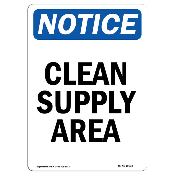 SignMission Clean Supply Area Sign Wayfair